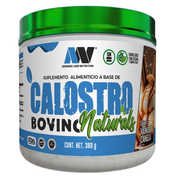 Calostro Bovino en Polvo Advance Labs Naturals Stevia y Monk Fruit Vainilla Canela 60 Serv 360g