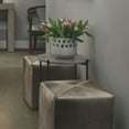 thumbnail image 4 of Jamie Young Co 16" Upholstered Traditional Leather Ottoman in Gray, 4 of 4