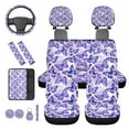 thumbnail image 6 of HUIACONG Aztec Cow Print Seat Covers for Cars Full Set Universal Car Accessories Seat Covers Front and Back with Steering Wheel Cover Arm Rest Cover Seat Belt Pads Headrest Cover Coasters Keychain, 6 of 8