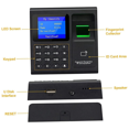 thumbnail image 2 of Time Attendance Machine Fingerprint Password Time Clock for Employee with Finger Scan, RFID and PIN Punching in One, 2 of 7