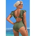 thumbnail image 5 of ATTRACO One Piece Swimsuit Women Ruffle V Collar Bathing Suit Sexy Monokini Swimwear S-XL, 5 of 7