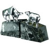 Silver Bull and Bear Bookends