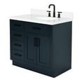 thumbnail image 4 of Ariel Hepburn 37 In. Right Offset Oval Sink Vanity With White Quartz Countertop In Midnight Blue, 4 of 10