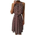 thumbnail image 2 of SMihono Robe d'Été pour Femmes Grande Taille Mode à Pois Sans Manches Épaules Dénudées Décontractée Ample, 2 of 3