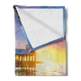 thumbnail image 2 of United States Soft Flannel Fleece Throw Blanket, Pier at Beach in Key West Florida USA Tropical Summer Paradise, Cozy Plush for Indoor and Outdoor Use, 50" x 70", Pale Blue Yellow Green, by Ambesonne, 2 of 5