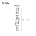 thumbnail image 2 of 10Sets 3mm Leather Cord End Caps with Lobster Claw Clasps, Barrel Terminators, Silver Tone, 2 of 6
