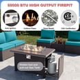 thumbnail image 7 of Kullavik Patio Furniture set Sectional Sofa 10 Pieces PE Rattan Wicker Patio Conversation Set w/43" Gas Fire Pit Table, Outdoor Furniture with 55000 BTU Propane Fire Pit,Blue, 7 of 7