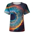 thumbnail image 4 of Penkiiy Galaxy Printed Shirt , Women's Print Graphic T Shirt Short Sleeve Summer T-Shirt Novelty Casual Tee S Multicolor, 4 of 6