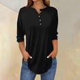 thumbnail image 2 of Womens Tops 3/4 Length Sleeve Tops Neck Casual Print Tunic T Shirts Three Quarter Length Tops Blouses For Women, 2 of 5