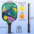 thumbnail image 4 of Pickleball Paddles Set Of 2, Fiberglass Surface, Tropical Jungle Print, 4 Balls & Bag, 4 of 5