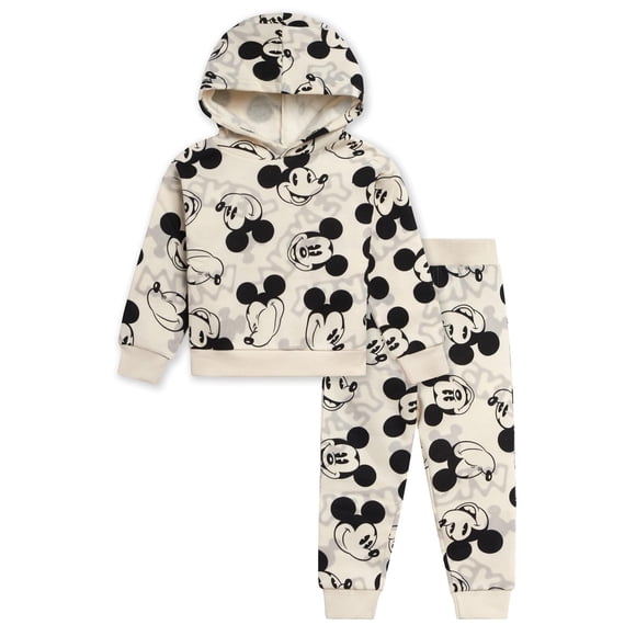 Conjunto de sudadera con capucha de felpa de Mickey Mouse de Disney para niño pequeño, talla 2T