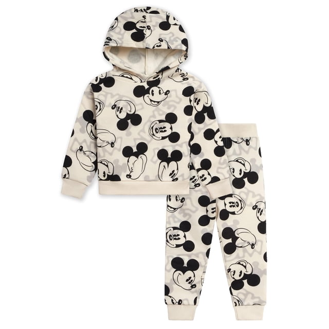 Conjunto de sudadera con capucha de felpa de Mickey Mouse de Disney para niño pequeño, talla 2T