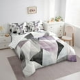 thumbnail image 3 of Feelyou Chic Circle Abstract Twin Bedding Sets 7-Piece, Modern Minimalism Bedding Comforter Set, Fashion Geometric Stripes Reversible Sheet Sets, Breathable Home Decor, 3 of 7