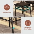 thumbnail image 3 of Classic 3-Piece Dining Table Set for 2–Square Kitchen Table with 2 Upholstered High-Back Chairs,Sturdy Metal Frame,Space-Saving Dinette for Apartment,Dining Room,Breakfast Nook–Vintage Color,1+2 Set, 3 of 8