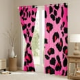 thumbnail image 3 of Castle Fairy Old Fashion Cheetah Print Black Out Curtains for Kids Teens Girls,Black Pink Leopard Print Curtains Pack of 2 (42x63 Each),Dreamy Princess Bedroom Curtains,Microfiber Bedroom Decor, 3 of 6