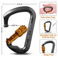 thumbnail image 2 of Heavy Duty Locking Carabiner ,Carabiner Hiking Clips With Screwgate,30KN Aluminum Magnesium Alloy Durable D-Ring Rock Climbing Carabiner,Excellent for Outdoor, Camping, Hiking, Hammock, 2 of 7