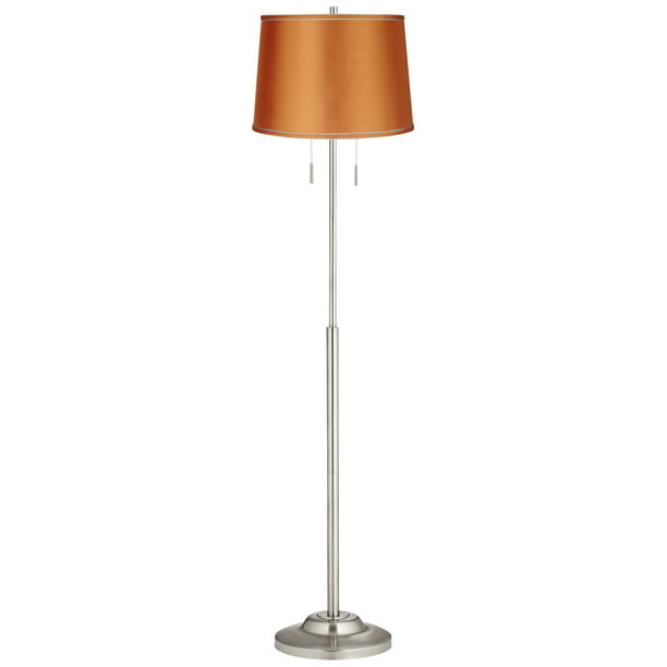 360 Lighting Modern Floor Lamp Brushed, Orange Standing Lamp Shade