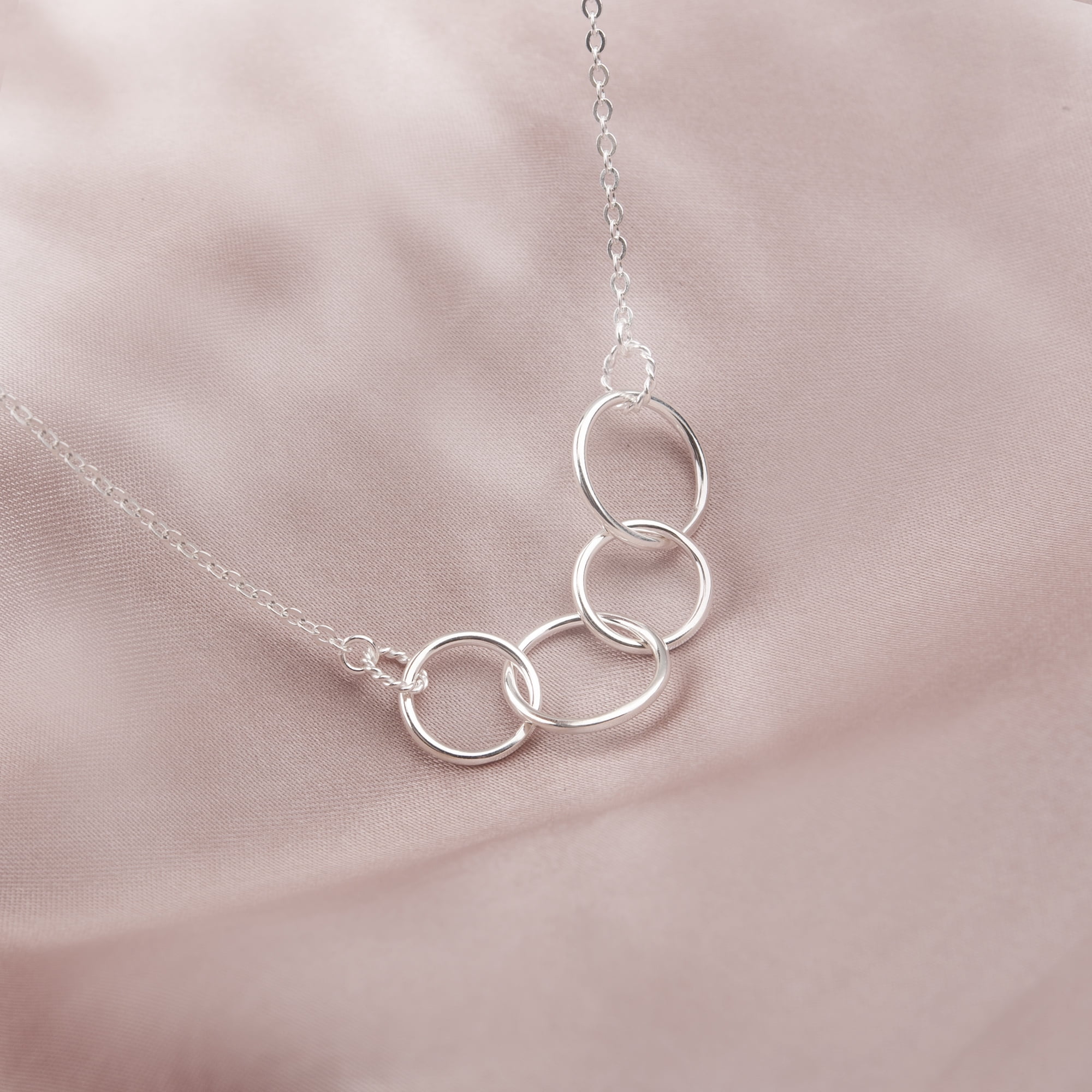 Anavia 40th Birthday Gift for Her, Fortieth Birthday Gift for Women Friend, 925 Sterling Silver Happy 40th Birthday Gift Card -[4 Regular Circles, No Custom]