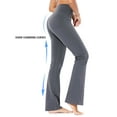 thumbnail image 4 of BALEAF Women's Cotton Bootcut Yoga Pants High Waisted Comfy Soft Bootleg Workout Flare Pants with Pockets Grey XXL, 4 of 7