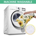 thumbnail image 6 of White Green Leaf Flower Sunflower Pattern Square Tablecloth,Waterproof Square Table Cover,Wipeable Spillproof Washable Table Cover for Home Kitchen Party Decor 60"x60"(152x152cm), 6 of 6