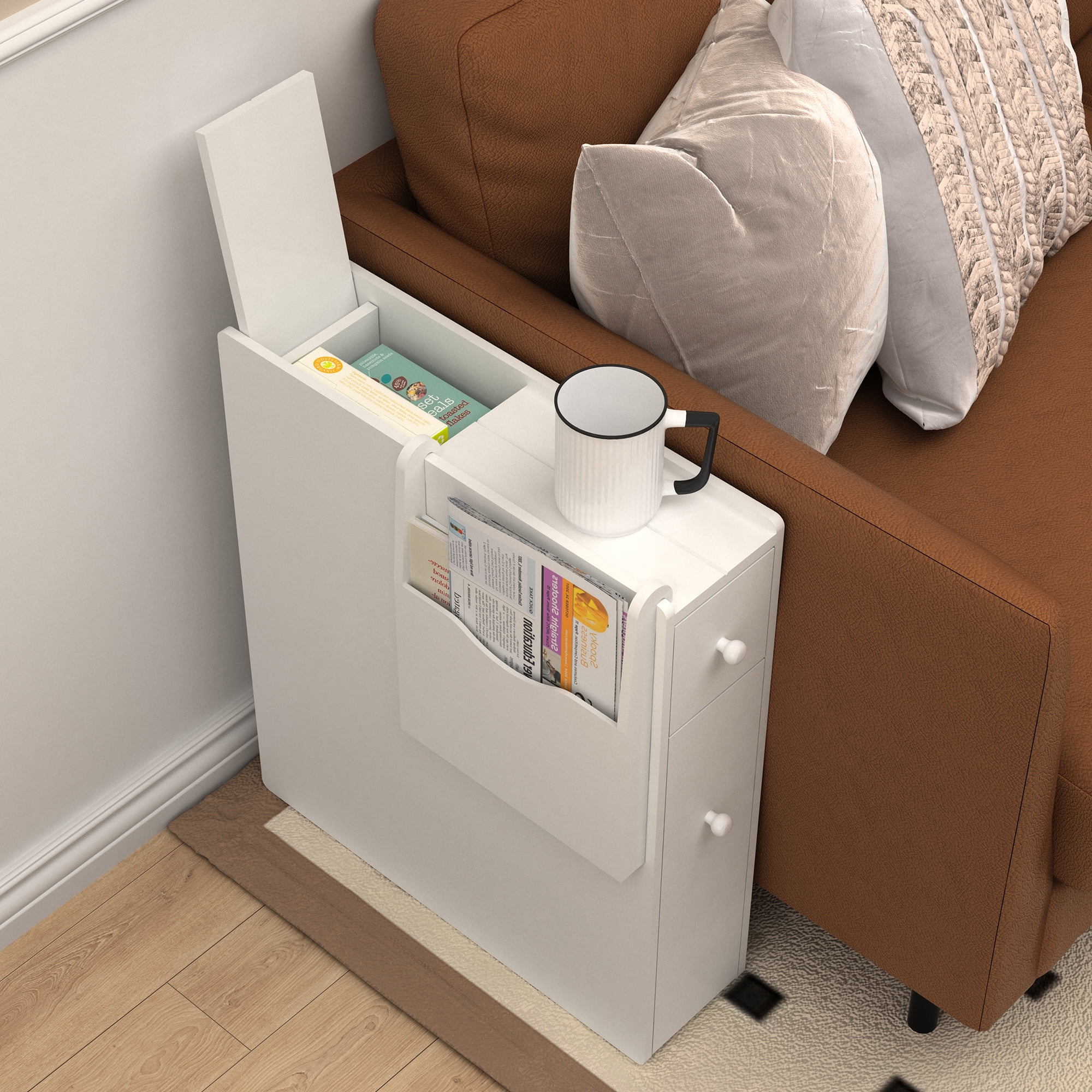 Organizedlife White Bathroom Floor with Doors and Shelves