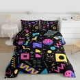thumbnail image 2 of Feelyou Cycle Memphis Teens Full Size Comforter Sets, Abstract Lines Bedding Sets, 3pcs, 2 of 8