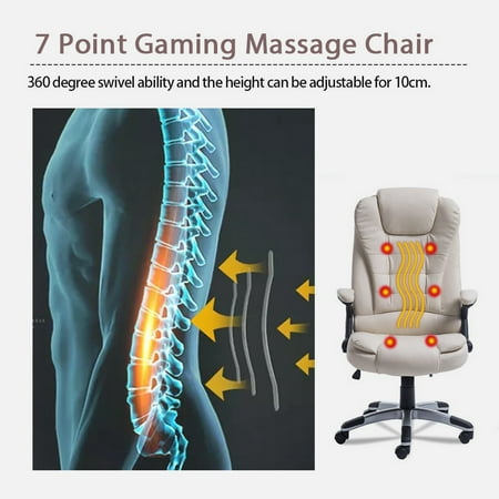 Executive Ergonomic PU Leather Heated Vibrating Massage Office Chair