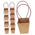 thumbnail image 3 of WEUVEB 10Pcs Durable Kraft Paper Flower Bag Brown Waterproof Handy Bag for Storage Use, 3 of 8