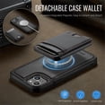 thumbnail image 4 of JEEHOOD Case For Apple iPhone 14, RFID Blocking, PU Leather,Compatible With MagSafe Detachable 2 In 1 Wallet With Built-in Push Card Holder,Kickstand Magnetic Protective Cover,Black,For iPhone 14, 4 of 8