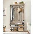 thumbnail image 2 of VASAGLE Hall Tree 39.4'' Wide with Bench and Shoe Storage and Hooks, for Mudroom Entryway Hallway, Adjustable Shelves, Greige, 2 of 8