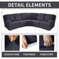 thumbnail image 2 of TOPCHANCES Stretch Recliner Sofa Slipcover for 5 Seat Recliner, 7-Piece Jacquard Sectional Couch Covers Furniture Protector ( Dark Grey ), 2 of 8