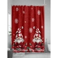 thumbnail image 5 of Boanket Polyester Fabric Red Gnomes Christmas Shower Curtain, Snowflake Xmas Poinsettia Waterproof Bathtub Curtain Bathroom Decor Set with Hooks 72 x 72 Inches,, 5 of 6