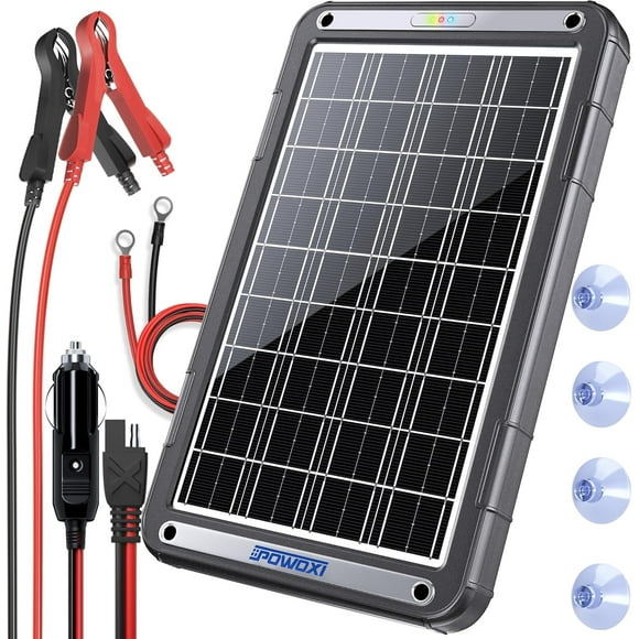 Cargador solar de batería de coche POWOXI 15W 12V con controlador MPPT