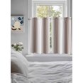 thumbnail image 4 of Tier Curtains 45 Inches Long, White Brown Window Treatment Curtain Drapes, Modern Gradient Vertical Stripes Geometric Window Half Privacy Curtains for Bedroom Bathroom, 42"x45", 2 Panels, 4 of 7