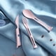 thumbnail image 4 of 3 piezas cuchillo tenedor set-gadgets portátiles alimentación cubiertos cubiertos vajil para viajes en hogar entrenamiento peque rosado CUTICAT Vajillas, 4 of 8