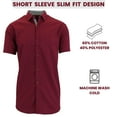 thumbnail image 3 of Mens Slim Fit Short Sleeve Button Up Shirt (S- 2XL), 3 of 5
