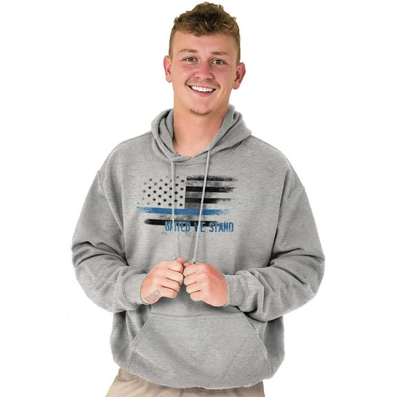 United We Stand Blue Live Matter Flag Hoodie Sweatshirt Women Men Brisco Brands M