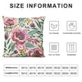 thumbnail image 5 of WERPE Vibrant Watercolor Peony Pillow Covers Girly Floral Design Hot Pink with Green Leaves Decorative Cushion Covers for Home Garden Outdoor Bed Deco, 5 of 5