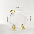 thumbnail image 2 of Esquirla Glass Pig Piggy Bank Transparent Novelty Pig Saving Pot Glass Jar Clear Piggy Bank for Home Entrance Cafe Tabletop Decoration S, 2 of 8