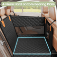 thumbnail image 4 of SMATTO Large Dog Car Seat, Back Seat Extender for Dogs with 3 Mesh Windows, Waterproof Medium Carseat for Dogs with 4-Splice Hard Bottom, Pet Seat Cover for Cars, Trucks and SUVs (Black), 4 of 10