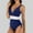 A_ Navy, variant on UTSJKR Womens Color Block High Waisted Swimsuit Trendy Tie Side Plunge Ruched Bathing Suits Tummy Control One Piece Swimwear Light Blue S