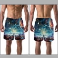 thumbnail image 3 of luoweisi Men's Beach Shorts Quick Dry Swim Trunks with Mesh Lining Galaxy 2XL, 3 of 5