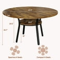 thumbnail image 4 of 47'' Round Dining Table for 4-6 People, Farmhouse Kitchen Dining Table, Round Dinner Table with Storage Shelf for Kitchen, Living Room (Table Only), 4 of 8