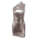 thumbnail image 3 of WILLBEST Vestidos De Mujer Moda Femenina Minifalda Metálica Sin Mangas Vestido De Un Hombro Club Wear Brillante Fiesta Discoteca Vestido, 3 of 3