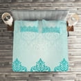 thumbnail image 2 of Ambesonne Blue Quilted Coverlet 3 Pcs, European Victorian Design, King Size, Blue, 2 of 2