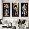 thumbnail image 1 of Designart "Geometry of Consciousness Contemporary Art I" Modern Geometric Framed Wall Art Set Of 3 - Gold Abstract Geometric Frame Gallery Wall Set For Home Decor, 1 of 6