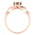 thumbnail image 4 of 1.06 ct Heart Cut Simulated Champagne Diamond Claddagh 18K Rose Gold Womens Engagement Ring, 4 of 5