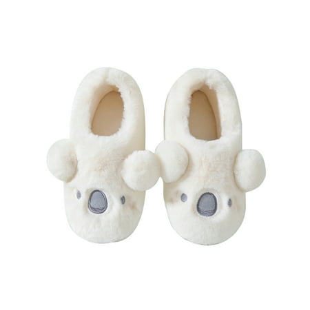 

Eloshman Men Slippers Soft Plush Booties Slipper Fluffy Winter Shoe Outdoor Lightweight Lined Boots Breathable House Shoes Closed Back Beige 8.5-9