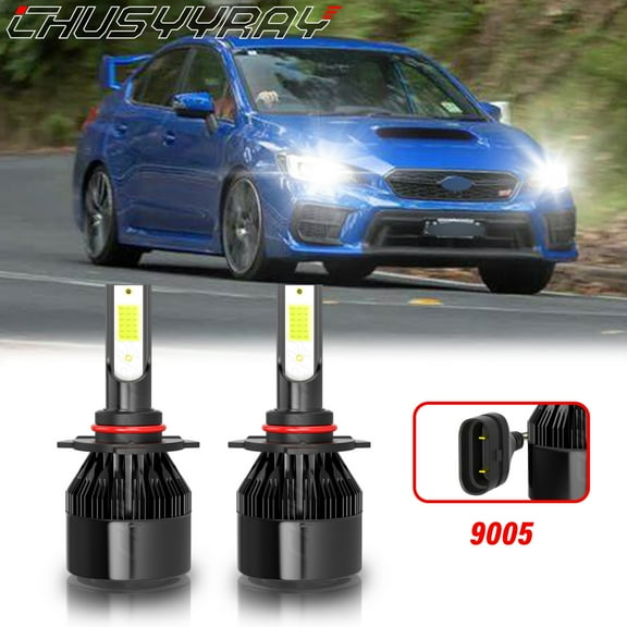For Subaru WRX 2014 2015 2016 2017-2021 9005 HB3 LED High Beam Headlight Bulbs Kit 6000K White 2Pcs