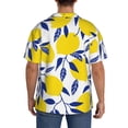 thumbnail image 5 of Naloa Tropical Lemon Men's Loose Fit Cuban Collar Short-Sleeve Shirt with Button-down and Chest Pocket for Everyday Wear Outings - XX-Large, 5 of 7